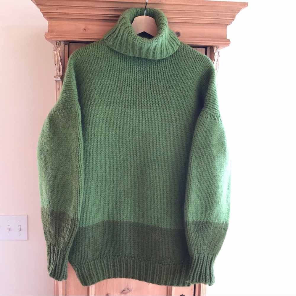 Hand Knit Chunky Oversized Turtle Neck Sweater